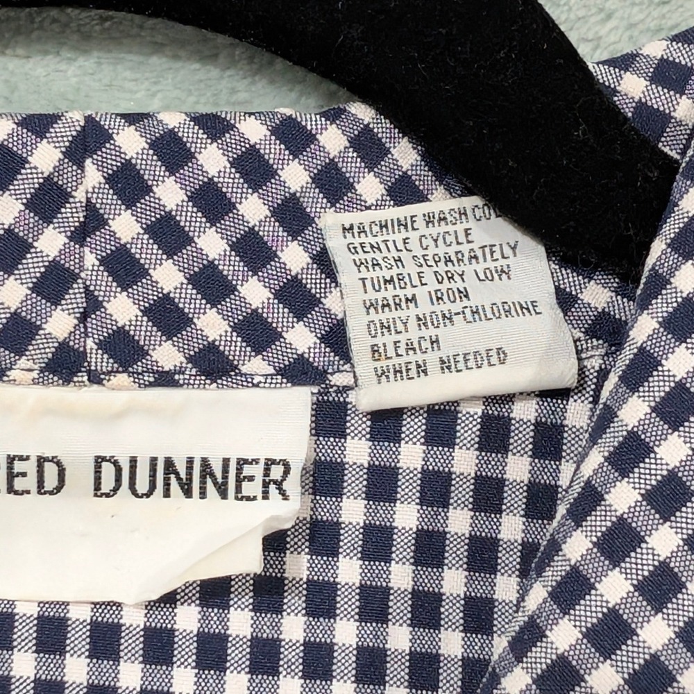Vtg Alfred Dunner Grandmacore Blue Gingham Starburst Embroidered Zip Jacket 12 - Picture 7 of 11